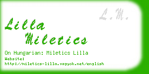 lilla miletics business card